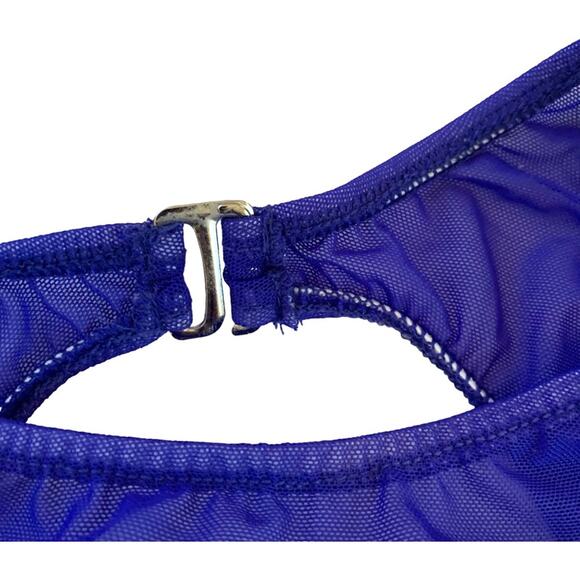 Venus mesh high neck bikini top with mesh sz 10 cerulean royal blue - Picture 8 of 11